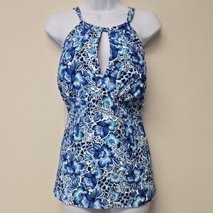 Sunsets Mia Tankini Top Bay Blues Floral E Cup
